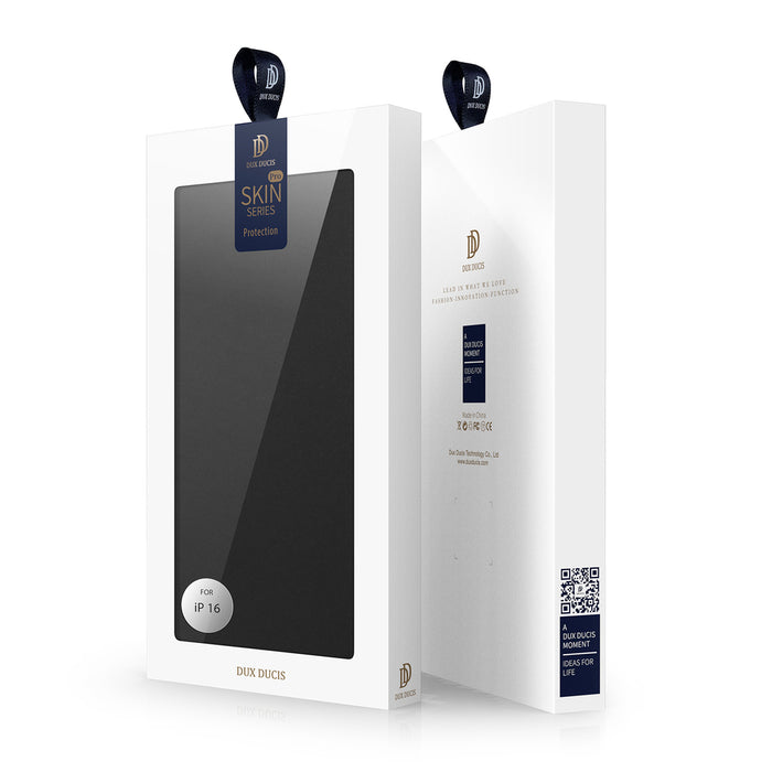 Dux Ducis Skin Pro iPhone 16 Plus Case with Flip and Card Slot - Black
