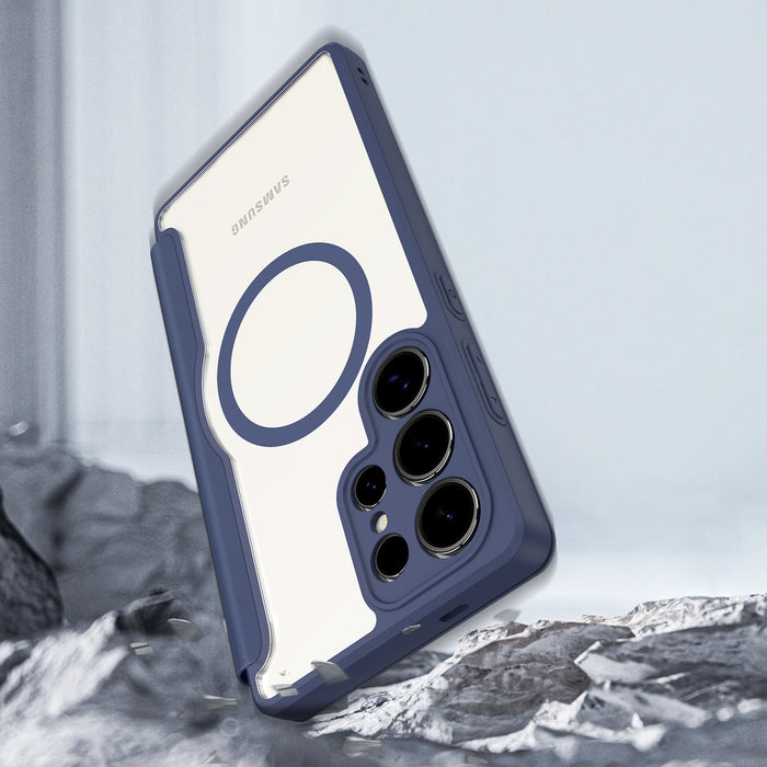 Dux Ducis Skin X Pro case for Samsung Galaxy S25 Ultra with MagSafe and wallet - blue