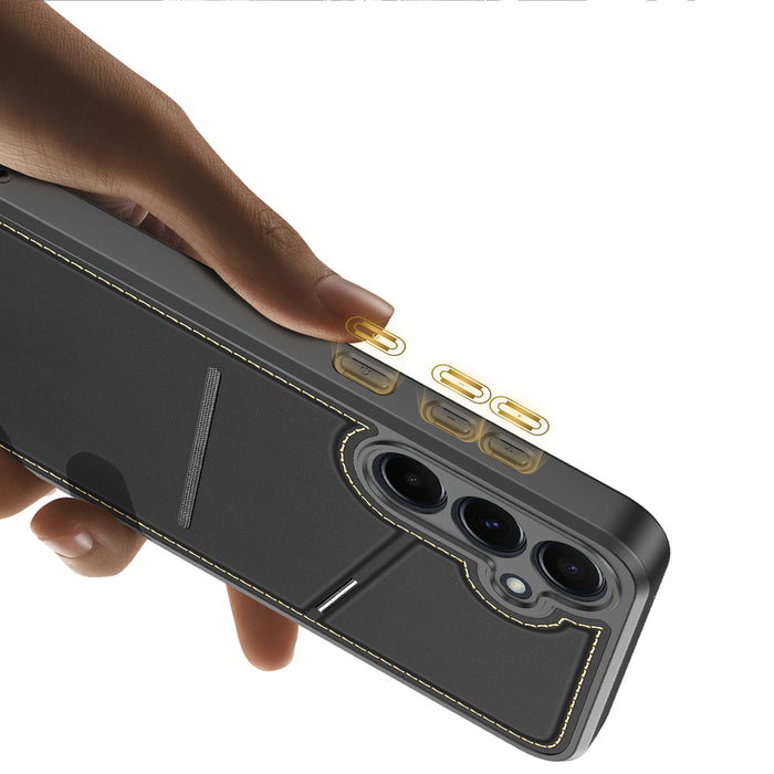 Dux Ducis Rafi II Case for Samsung Galaxy S25+ with Stand and Wallet - Black