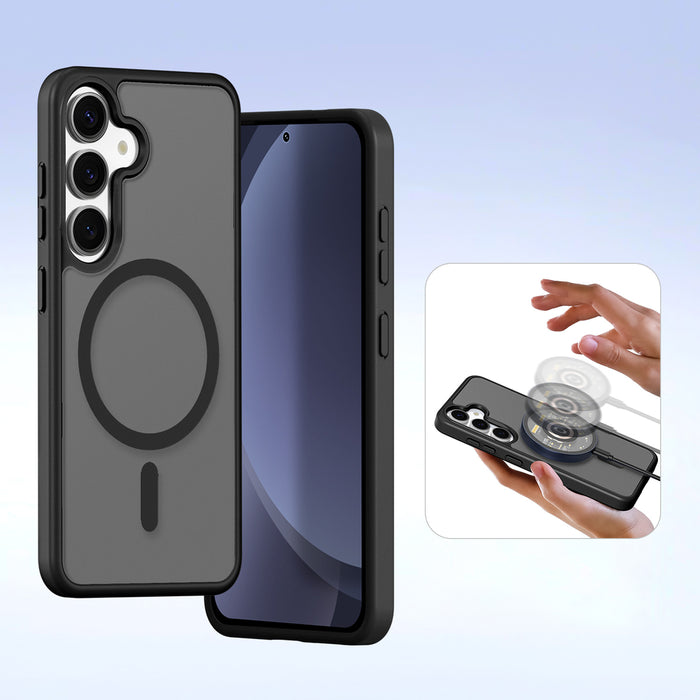 Dux Ducis Lawa Leather Case for Samsung Galaxy S25 with Detachable Magnetic Wallet - Black