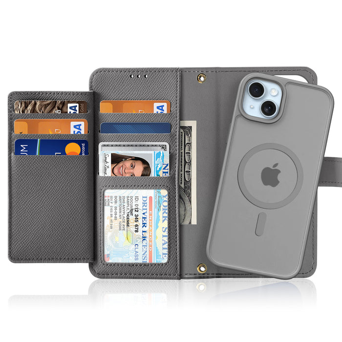 Dux Ducis Lawa Leather Case for iPhone 15 - Gray