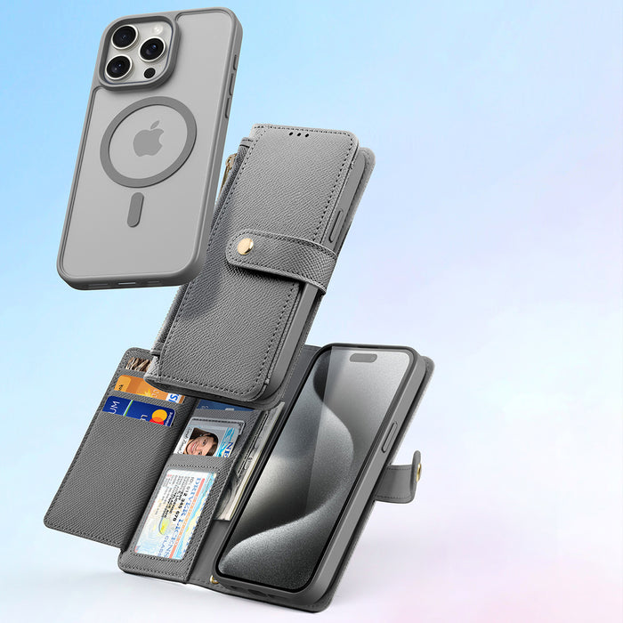 Dux Ducis Lawa Leather Case for iPhone 15 Pro Max - Gray