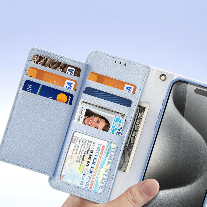 Dux Ducis Lawa Leather Case for iPhone 15 Pro Max - Blue