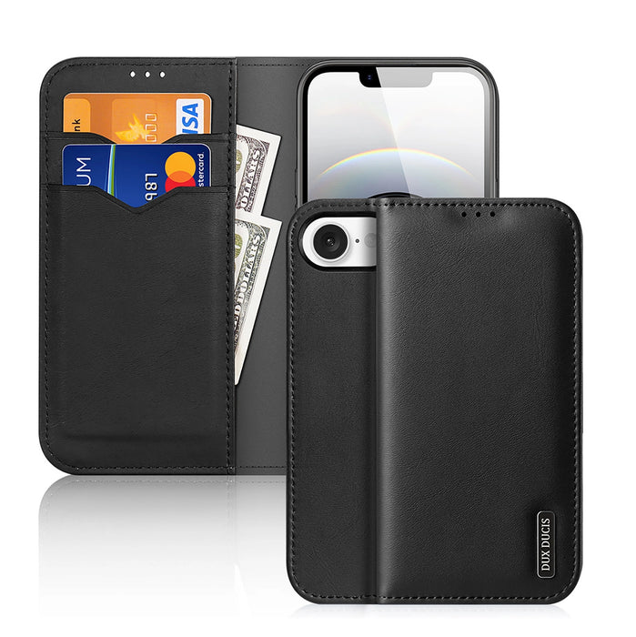 Dux Ducis Hivo iPhone 16e Case with Flip and RFID Protection - Black