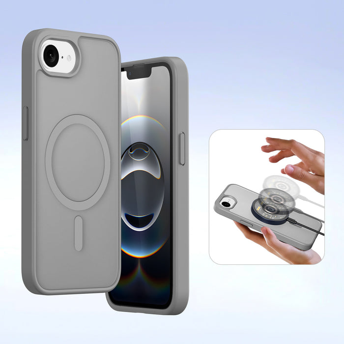 Dux Ducis Lawa Leather Case for iPhone 16e / 17e with Detachable Magnetic Wallet - Gray
