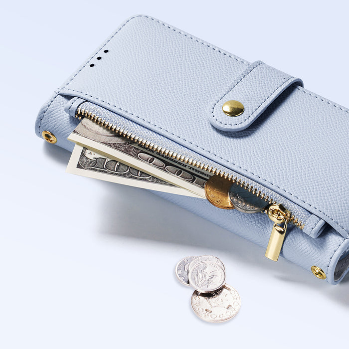 Dux Ducis Lawa iPhone 16 Pro Leather Case with Detachable Magnetic Wallet - Blue