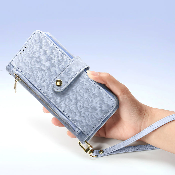 Dux Ducis Lawa iPhone 16 Pro Leather Case with Detachable Magnetic Wallet - Blue