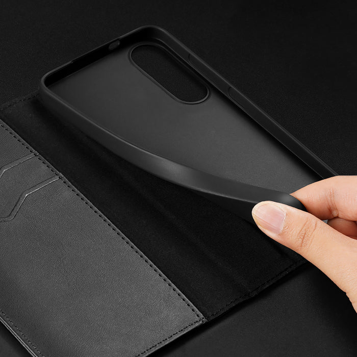 Dux Ducis Hivo Samsung Galaxy S25 Edge Case with Flip and RFID Protection - Black