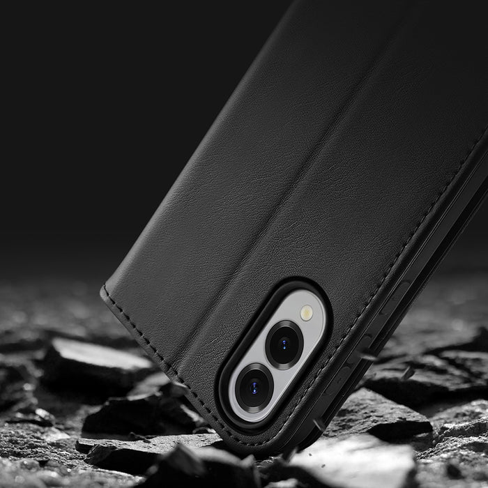 Dux Ducis Hivo Samsung Galaxy S25 Edge Case with Flip and RFID Protection - Black
