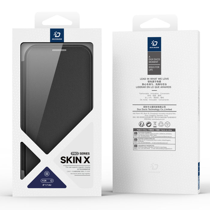 Dux Ducis Skin X Pro iPhone 17 Air Case with Wallet, MagSafe Compatible - Black