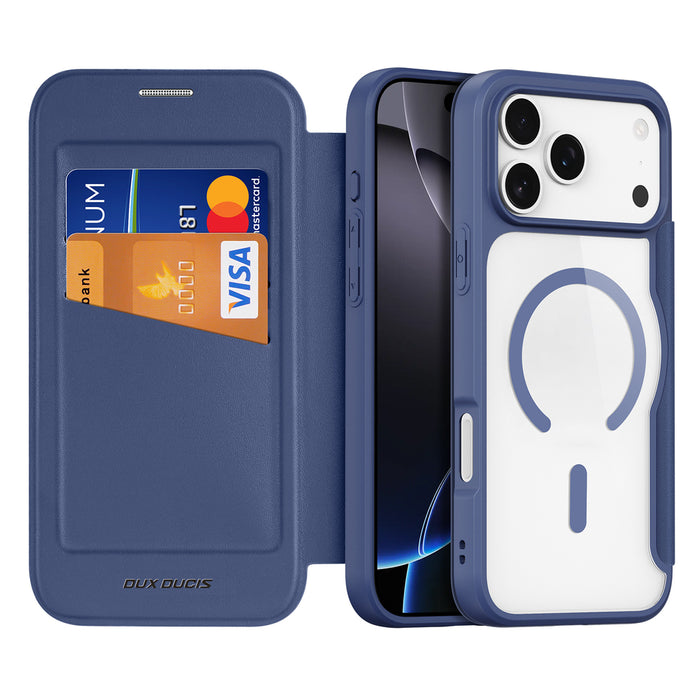 Dux Ducis Skin X Pro iPhone 17 Pro Case with Wallet, MagSafe Compatible - Blue