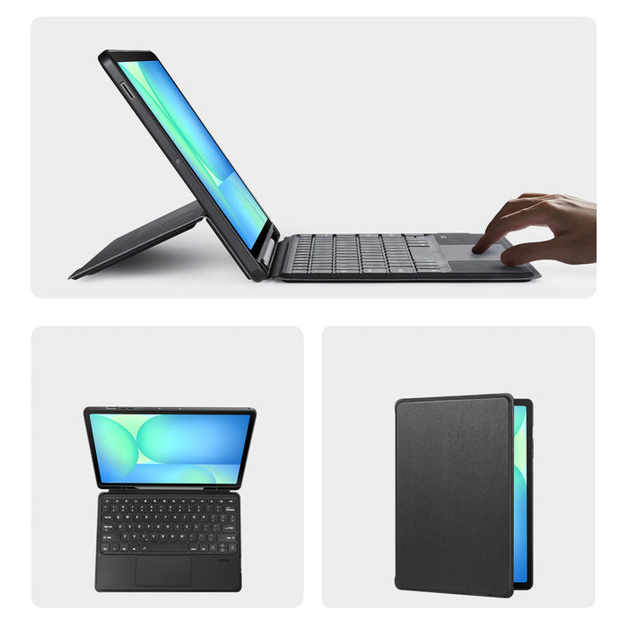 Dux Ducis (DK series) Keyboard Case for Samsung Tab S10 FE+ (Plus) with Backlight - Black