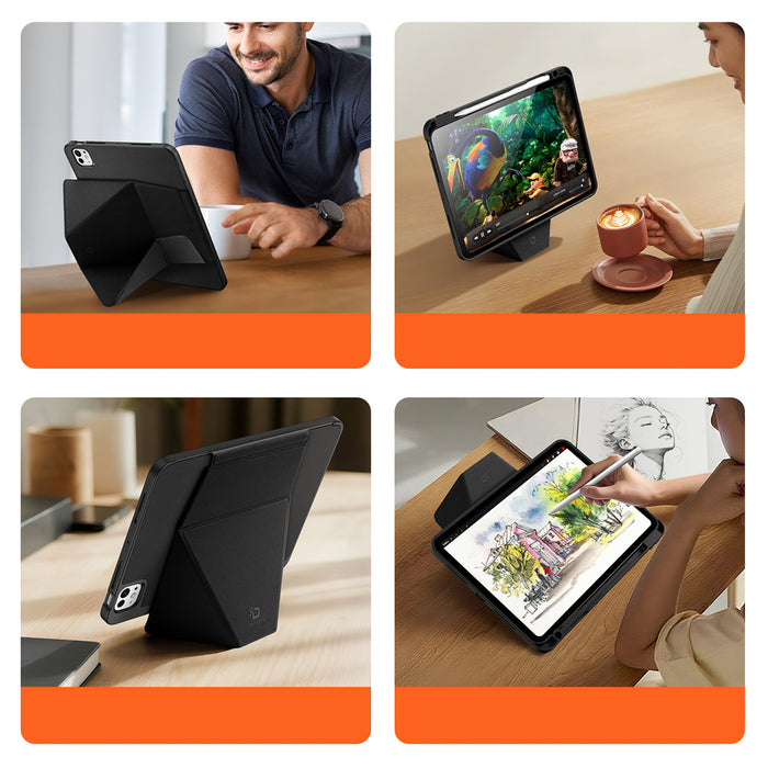 Dux Ducis Vers Case for iPad Pro 11" (2024/2025) with Stand and Apple Pencil Holder - Black