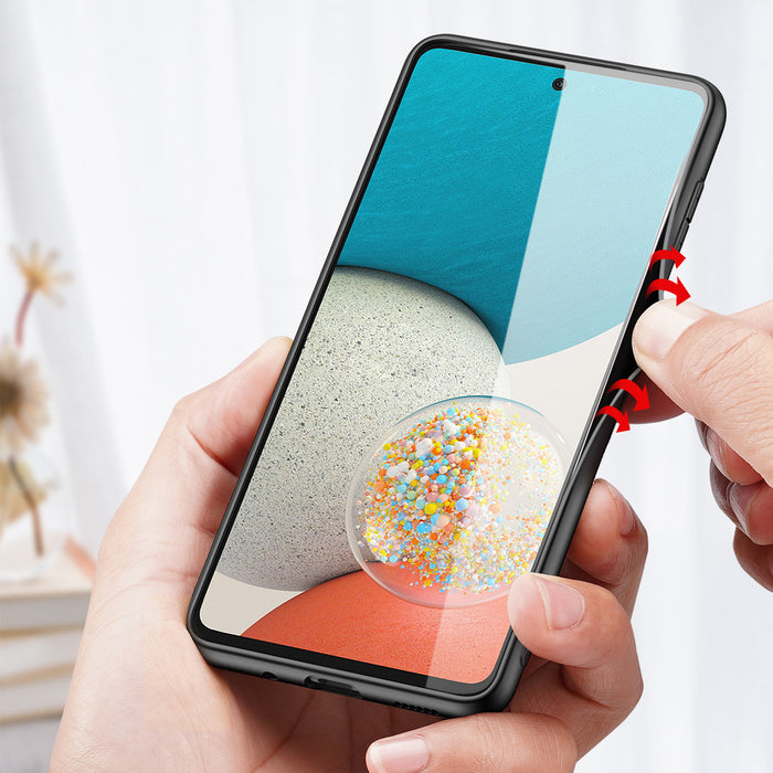 Dux Ducis Fino case is made of nylon material for Samsung Galaxy A73 blue