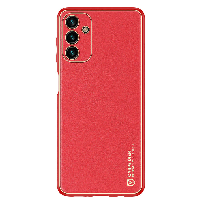 Dux Ducis Yolo elegant cover made of ecological leather for Samsung Galaxy A13 5G red