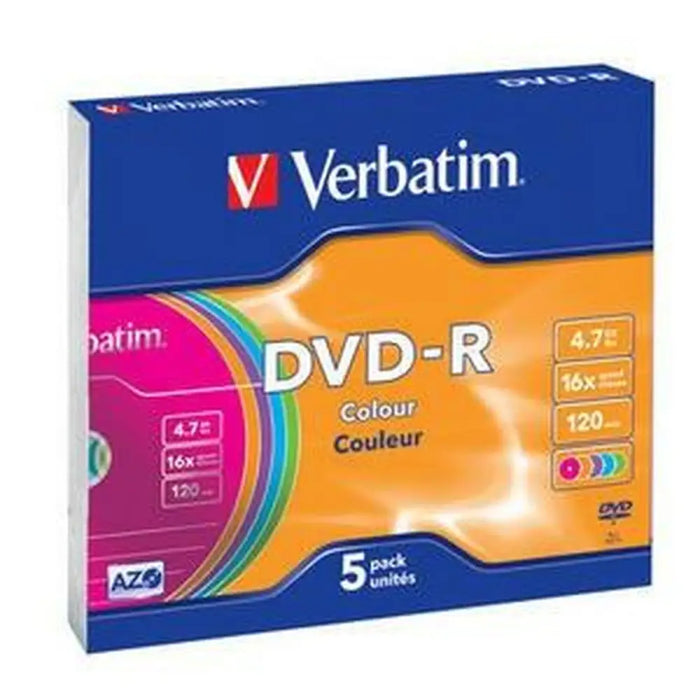 DVD-R Verbatim Colour 4,7 GB 16x 5 Pieces (20 Units) - Електроника Телевизори<<<Компютри|