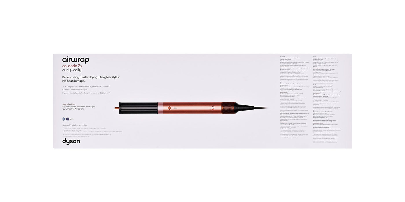 Dyson Airwrap Co-anda2x Straight + Wavy Multi-Style Complete Long Styler and Dryer HS09 (Gift Edition) Amber Silk EU 143161-01