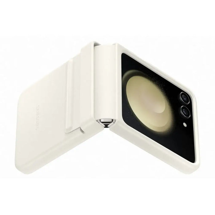 Eco-leather case for Samsung Galaxy Z Flip 5 - cream - Cell phone cases and covers<<<HurtelXML