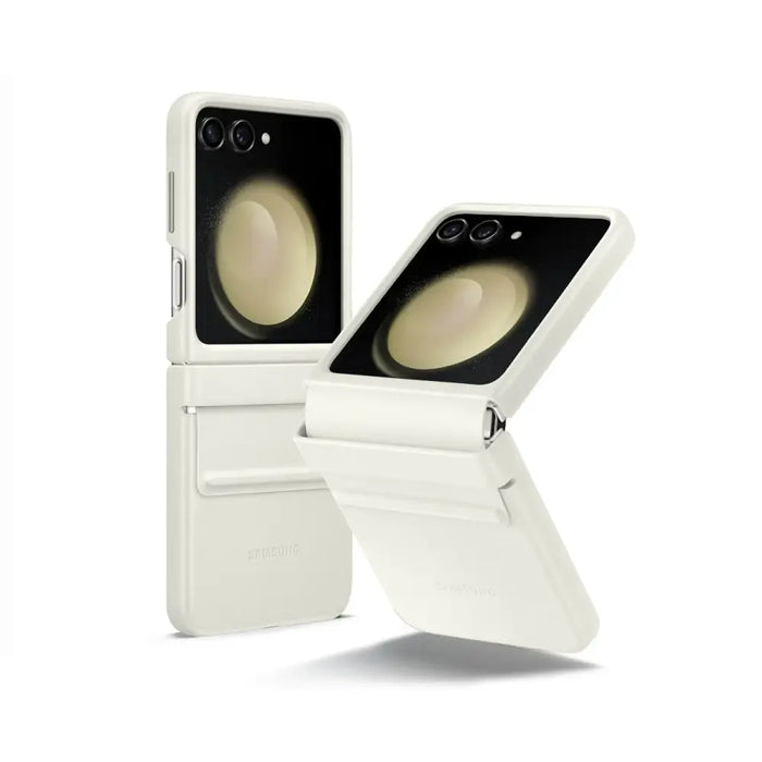 Eco-leather case for Samsung Galaxy Z Flip 5 - cream - Cell phone cases and covers<<<HurtelXML