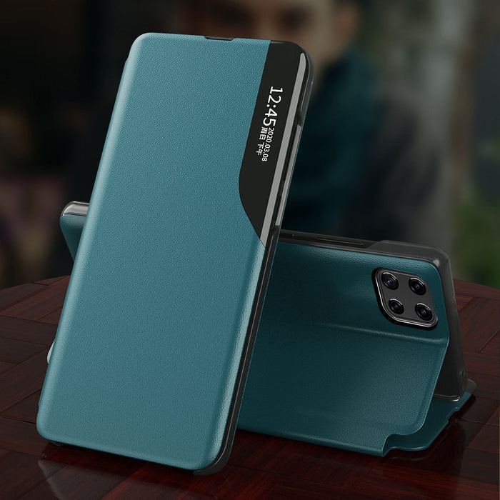 Eco Leather View Case elegant bookcase type case with kickstand for Samsung Galaxy A22 4G black - Cell phone cases