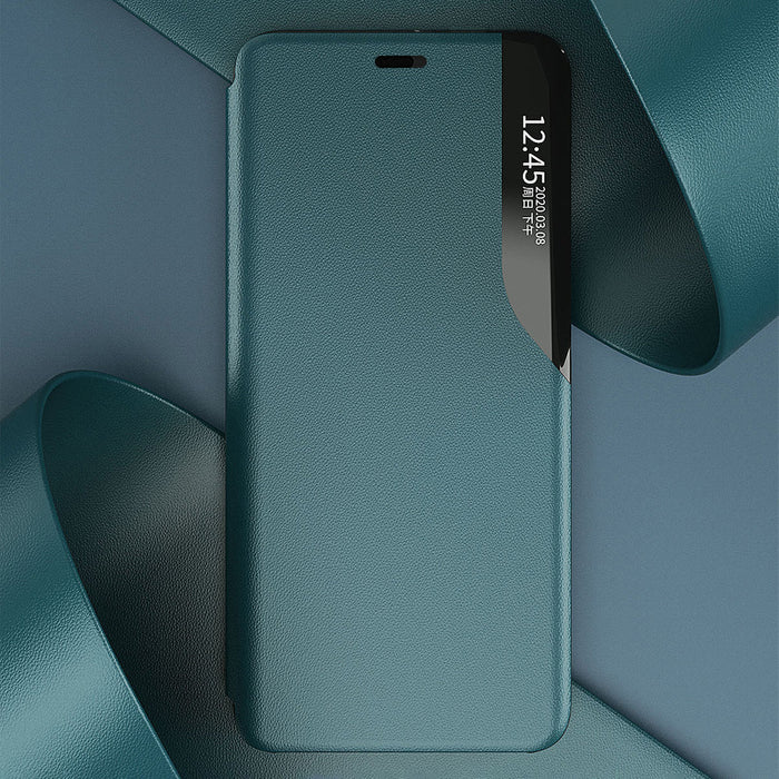 Eco Leather View Case elegant bookcase type case with kickstand for iPhone 13 mini blue - Cell phone cases