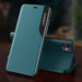 Eco Leather View Case elegant bookcase type case with kickstand for iPhone 13 orange - Cell phone cases