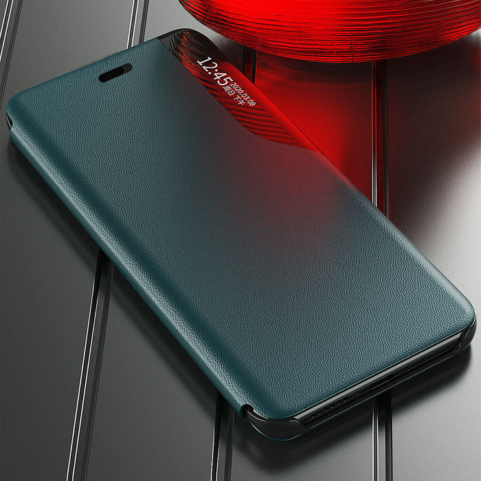 Eco Leather View Case elegant bookcase type case with kickstand for iPhone 13 mini black - Cell phone cases