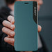 Eco Leather View Case elegant bookcase type case with kickstand for iPhone 13 mini green - Cell phone cases