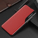 Eco Leather View Case elegant case with a flip cover and stand function for Samsung Galaxy S22 + (S22 Plus) red - Cell