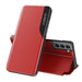 Eco Leather View Case elegant case with a flip cover and stand function for Samsung Galaxy S22 + (S22 Plus) red - Cell