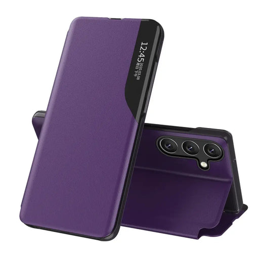 Eco Leather View Case elegant case with flap and stand function for Samsung Galaxy A56 - purple - Cell phone cases