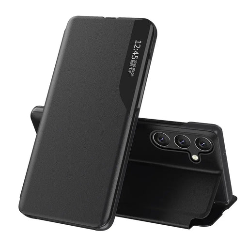 Eco Leather View Case elegant case with flap and stand function for Samsung Galaxy A36 - black - Cell phone cases