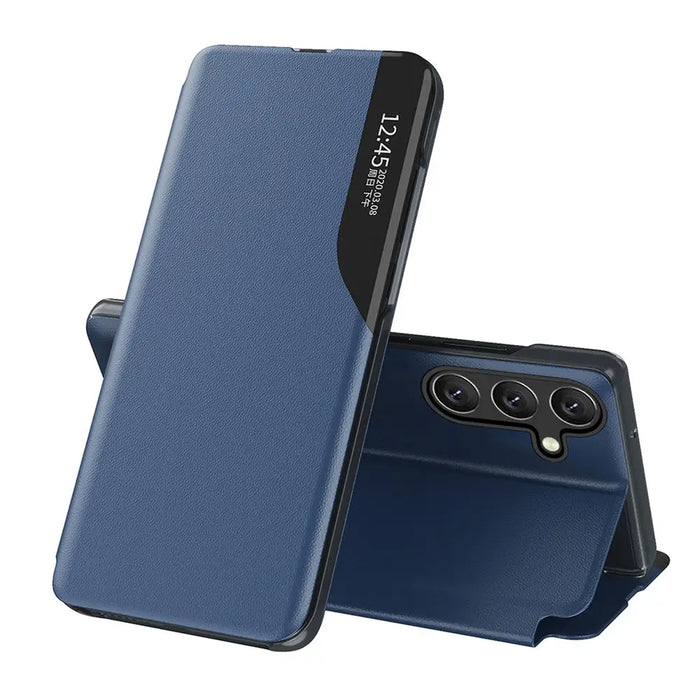 Eco Leather View Case elegant case with flap and stand function for Samsung Galaxy A36 - blue - Cell phone cases