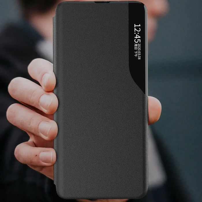 Eco Leather View Case case for Samsung Galaxy S23 with a flip stand black - Cell phone cases and covers<<<HurtelXML