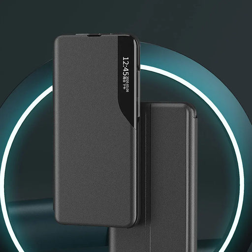 Eco Leather View Case case for Samsung Galaxy S23+ with a flip stand black - Cell phone cases and covers<<<HurtelXML
