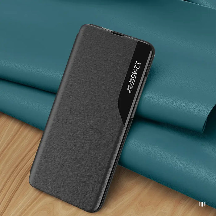 Eco Leather View Case for Samsung Galaxy S25 Ultra with Flip and Stand - Black - Cell phone cases and covers<<<HurtelXML
