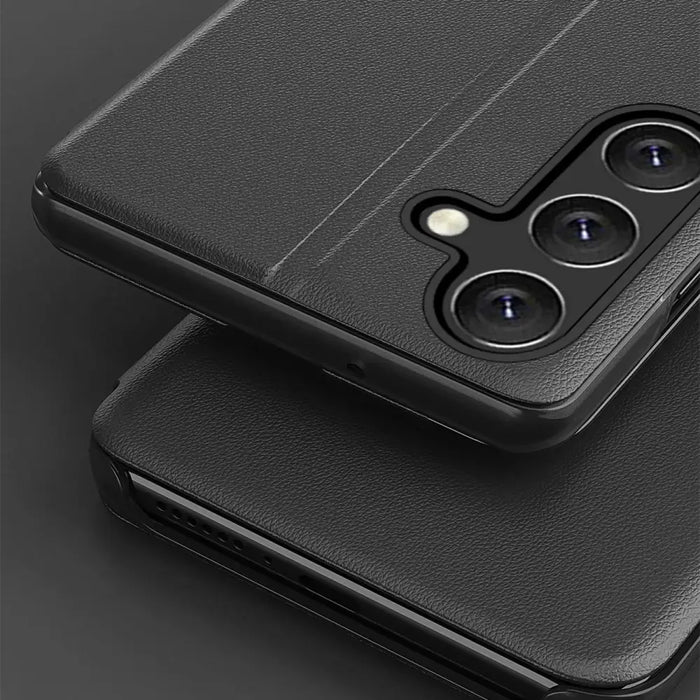 Eco Leather View Case for Samsung Galaxy S25+ with Flip Stand - Black - Cell phone cases and covers<<<HurtelXML