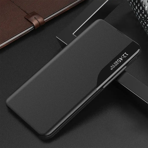 Eco Leather View Case for Samsung S24 Ultra with flap - black - Cell phone cases and covers<<<HurtelXML