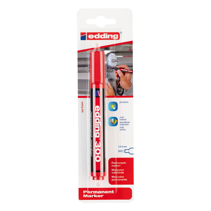 PERMANENT MARKER RED 300/1 EDDING