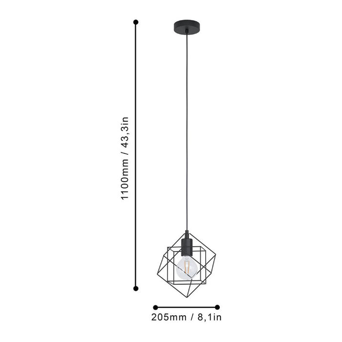 PENDANT E27 BLACK EGLO STRAITON