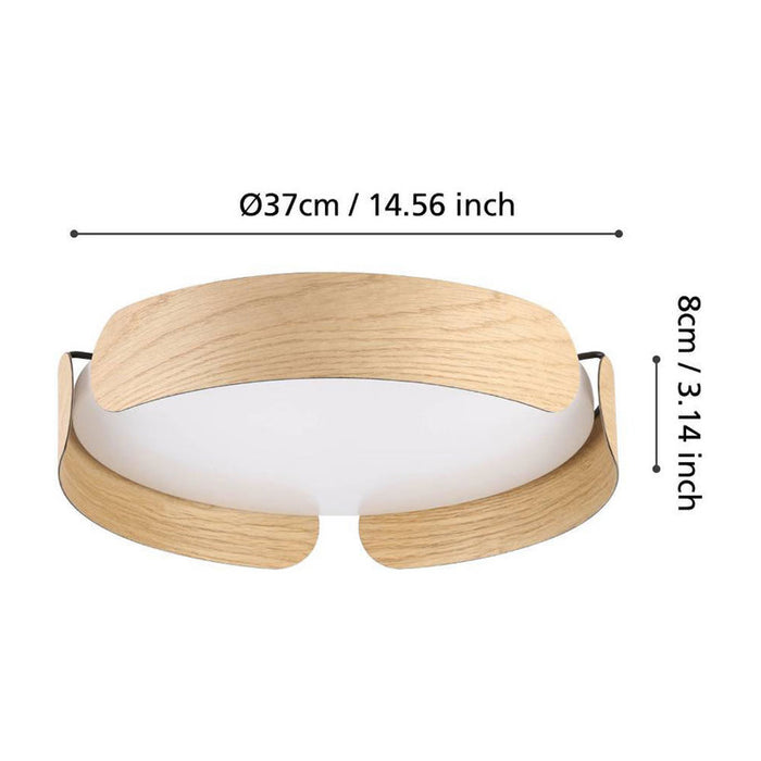 LED CEILING LAMP 24W 3000K 35CM OAK EGLO VALCASOTTO