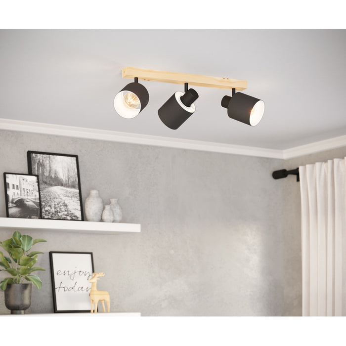 SPOT 3XE27 BLACK EGLO BATALLAS