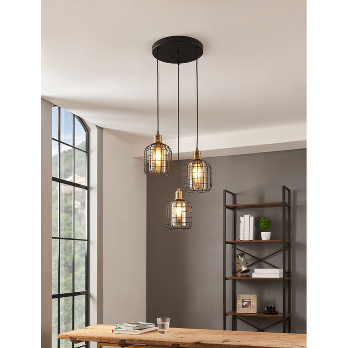 PENDANT 3XE27 BLACK EGLO CHISLE