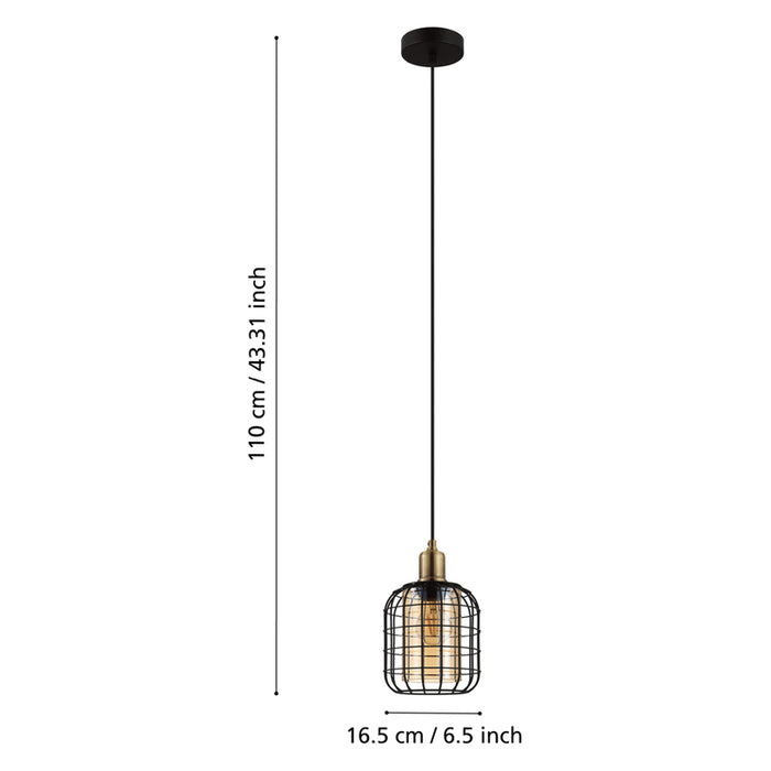 PENDANT E27 BLACK EGLO CHISLE