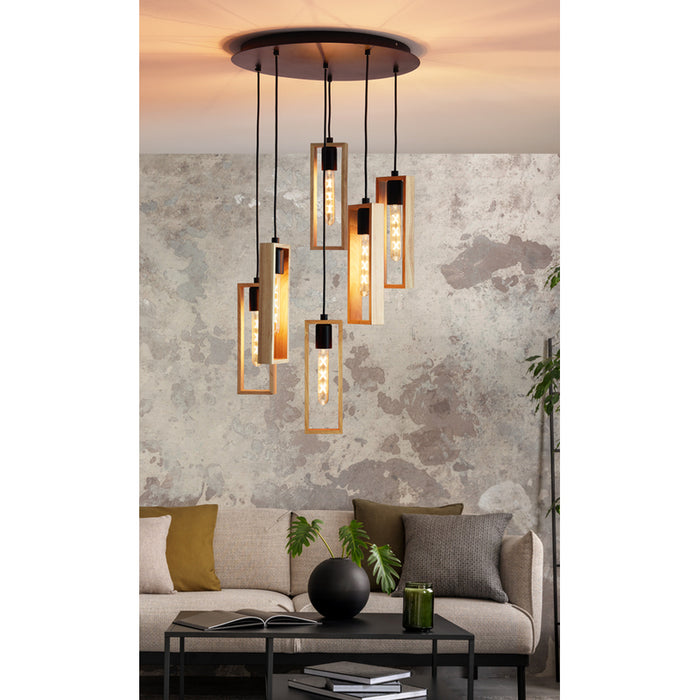 PENDANT 6XE27 BLACK EGLO LITTLETON