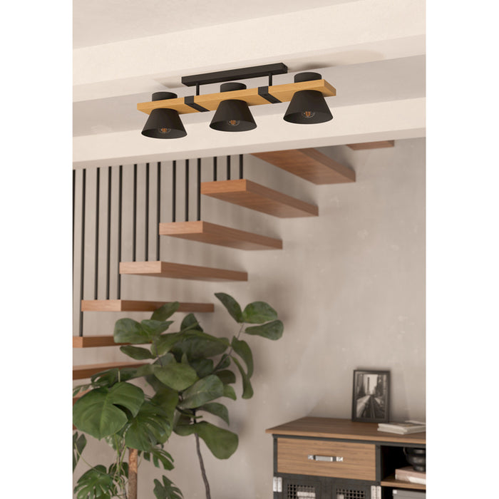 CHANDELIER 3XE27 BLACK EGLO MACCLES