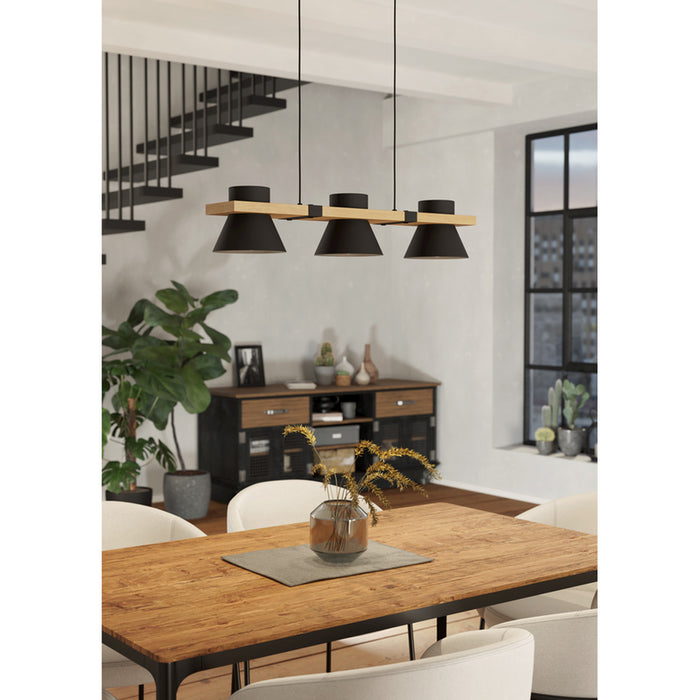 PENDANT 3XE27 BLACK EGLO MACCLES