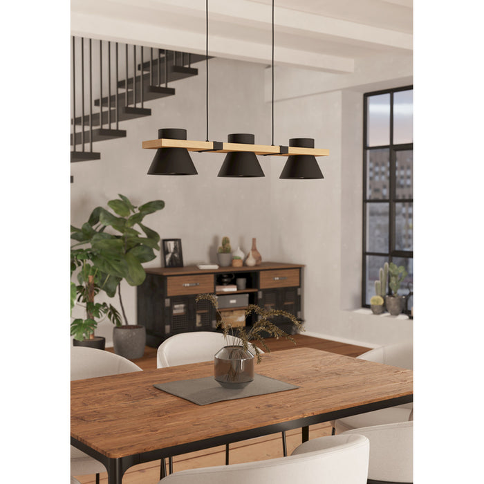 PENDANT 3XE27 BLACK EGLO MACCLES