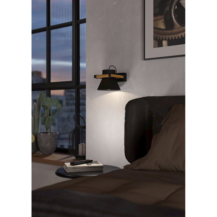 WALL LIGHT E27 BLACK EGLO MACCLES
