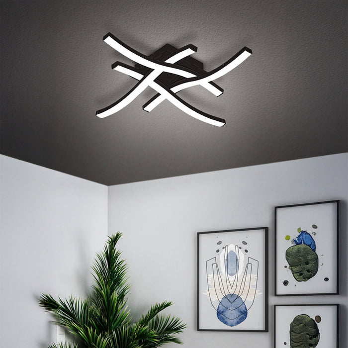 LED CEILING LIGHT 4X7.4W 2480LM 3000K BLACK EGLO CABEZAS-E